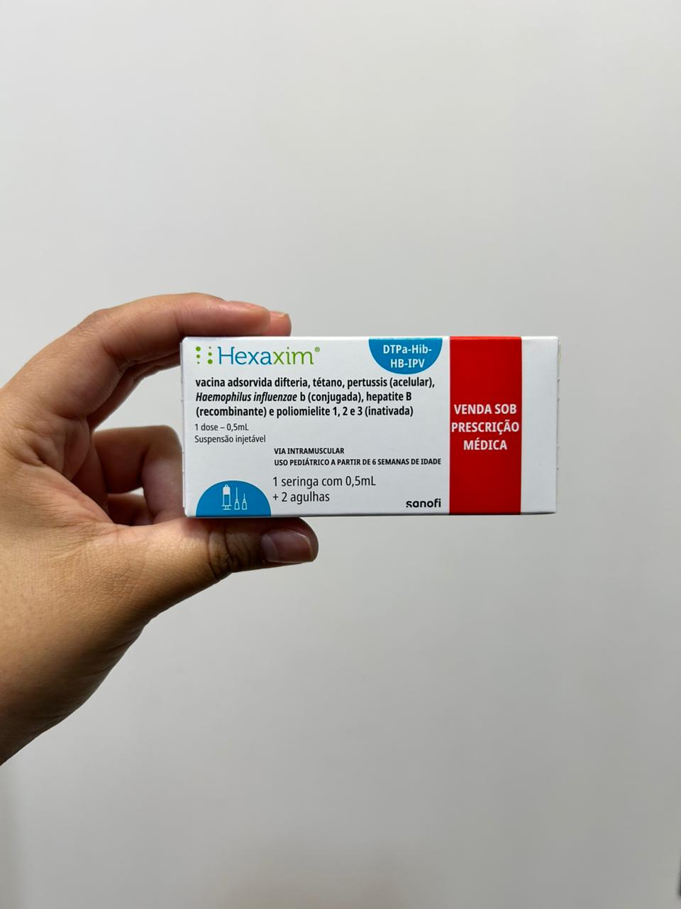 Embalagem da vacina Hexavalente acelular